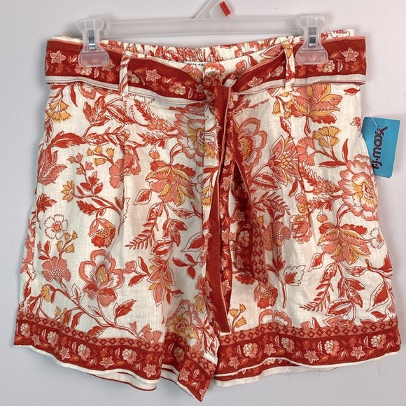Rachel Zoe 100% Linen Shorts with tie belt - Picture 1 of 8